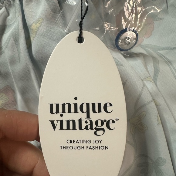 Unique Vintage Orange Red Puff Sleeve Sundress NWT - Picture 7 of 8